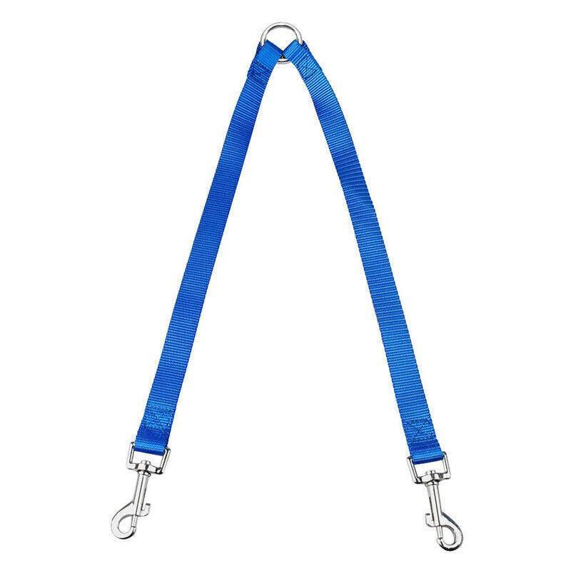 2 Way Double Dual Dog Leash Walk 2 Dogs With One Lead Coupler Nylon Harness - Blue V528-ROPE-BLUE-79277