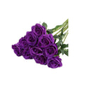 10pcs Artificial Silk Simulation Rose Flowers - Wedding Party Home Decorations - Purple V528-ROSE-PURPLE-10PCS-422298