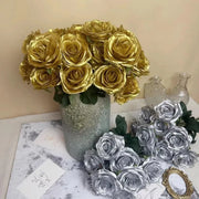 10pcs Artificial Silk Simulation Rose Flowers - Wedding Party Home Decorations - Purple V528-ROSE-PURPLE-10PCS-422298
