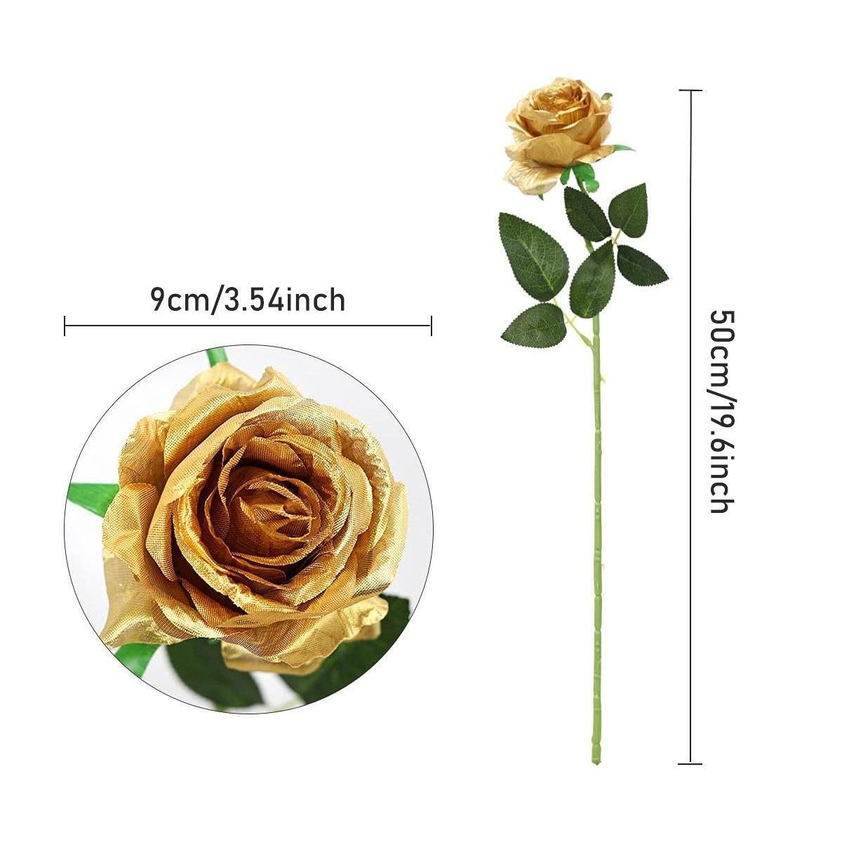 10pcs Artificial Silk Simulation Rose Flowers - Wedding Party Home Decorations - White V528-ROSE-WHITE-10PCS-714490