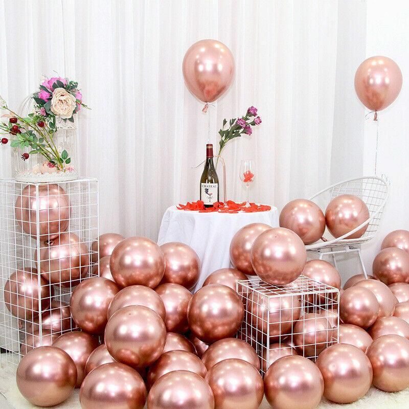Metallic Latex Balloons 12 Inch Chrome Party Balloons for Birthday Wedding Decoration - Rose Gold 50PCS V528-ROSEGOLD-QTY-50PCS72737