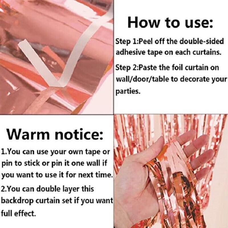 Rose Gold Birthday Balloon Party Decoration Set with Confetti Latex Foil Curtain V528-ROSEGOLDBALLOON-749621