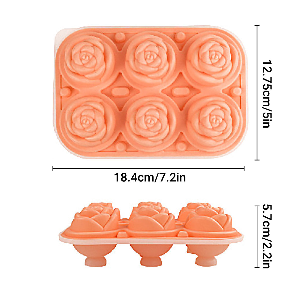 Large Ice Cube Tray Rose Maker Silicone Mold Whiskey Chocolate Jelly Mould DIY - Black V528-ROSES-BLACK-701161