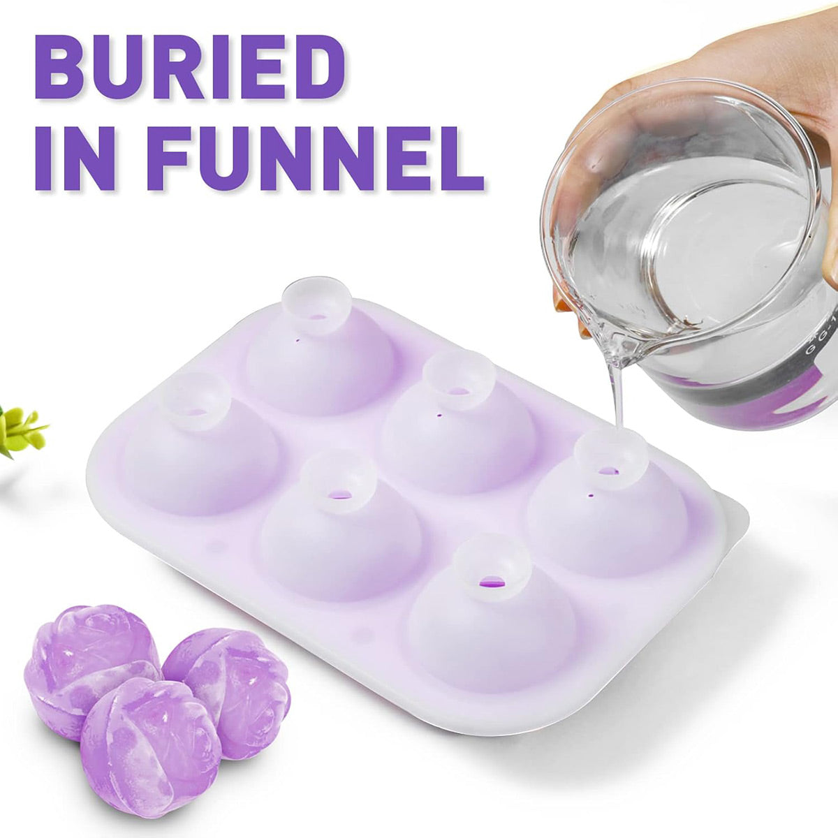 Large Ice Cube Tray Rose Maker Silicone Mold Whiskey Chocolate Jelly Mould DIY - Green V528-ROSES-GREEN-700667