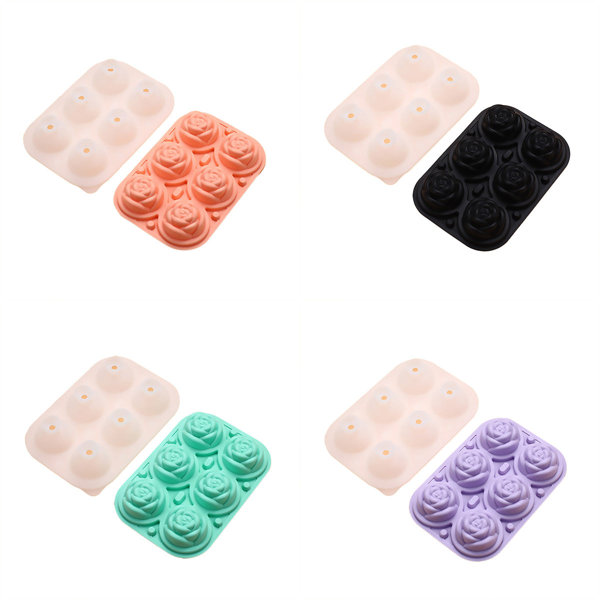Large Ice Cube Tray Rose Maker Silicone Mold Whiskey Chocolate Jelly Mould DIY - Purple V528-ROSES-PURPLE-614888