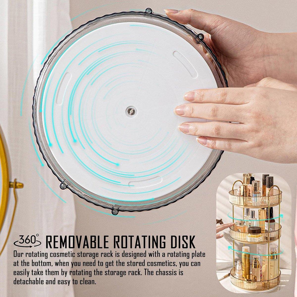 Rotating Cosmetic Organiser Home Storage Shelf Box for Makeup and Beauty Product - Amber V528-ROTATE-AMBER-631376
