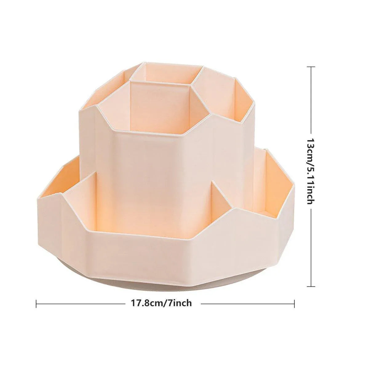 360 Degree Rotating Large Capacity Pen Holder Plastic Desktop Office Student Organizer V528-ROTATING-PEN-HOLDER-PINK-641258