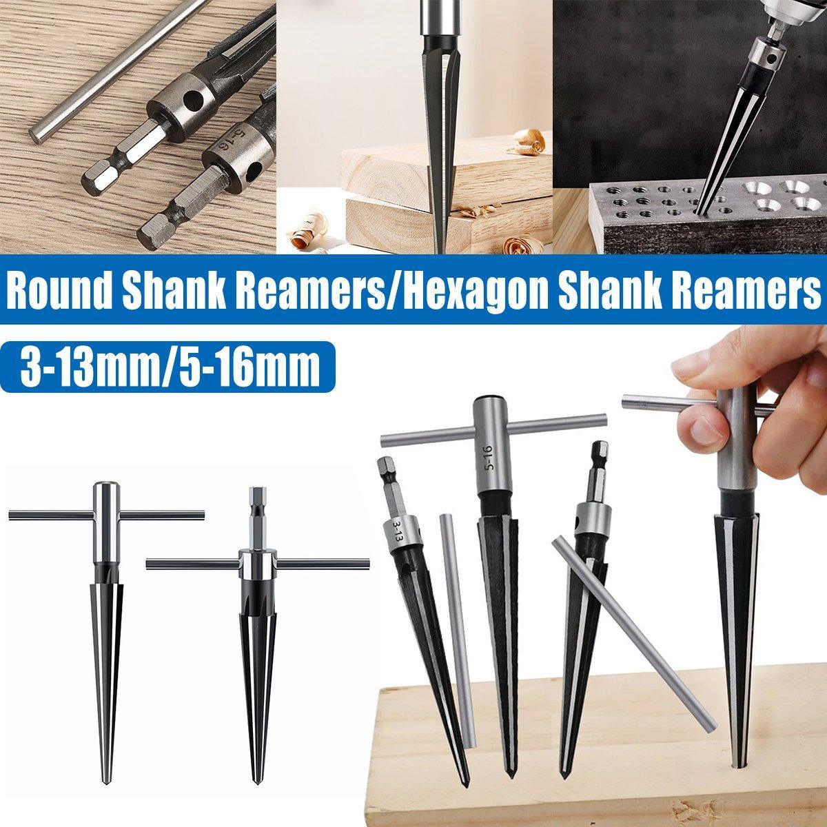 Round Shank Hexagon Shank T Handle Taper Reamer Tool for Drilling and Boring - Round Shank Reamer(3-13mm) V528-ROUND-SHANK-REAMER-3-13MM-484055