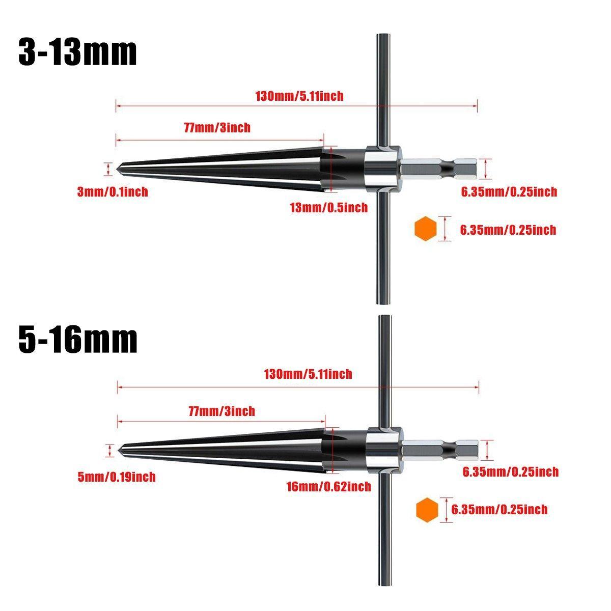 Round Shank Hexagon Shank T Handle Taper Reamer Tool for Drilling and Boring - Round Shank Reamer(3-13mm) V528-ROUND-SHANK-REAMER-3-13MM-484055