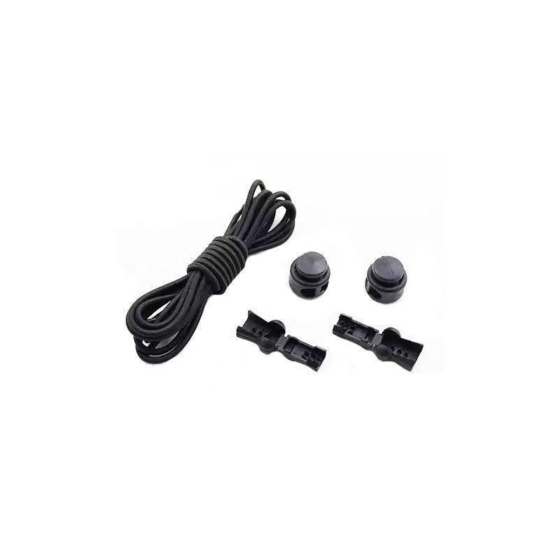 No Tie Elastic Shoelaces with Toggle Locks for Sneakers Running Walking Shoes - Black V528-ROUNDLACES-BLACK-17936