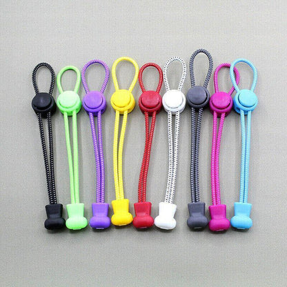 No Tie Elastic Shoelaces with Toggle Locks for Sneakers Running Walking Shoes - Orange V528-ROUNDLACES-ORANGE-60563
