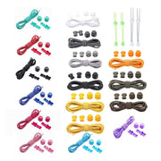 No Tie Elastic Shoelaces with Toggle Locks for Sneakers Running Walking Shoes - Rose Red V528-ROUNDLACES-ROSERED-92182