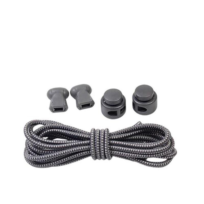 No Tie Elastic Shoelaces with Toggle Locks for Sneakers Running Walking Shoes - White With Dots V528-ROUNDLACES-WHITEWITHDOTS-66979
