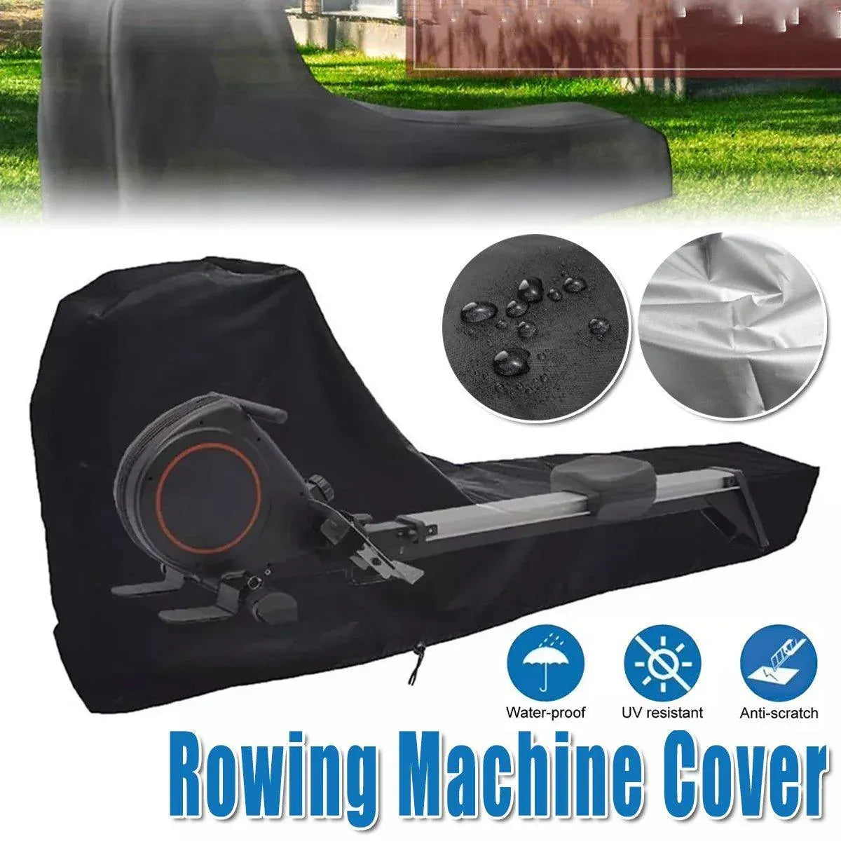 Waterproof Rowing Machine Cover Dustproof Protective Cover for Rowing Machines V528-ROWING-MACHINE-COVER-BLACK-620874