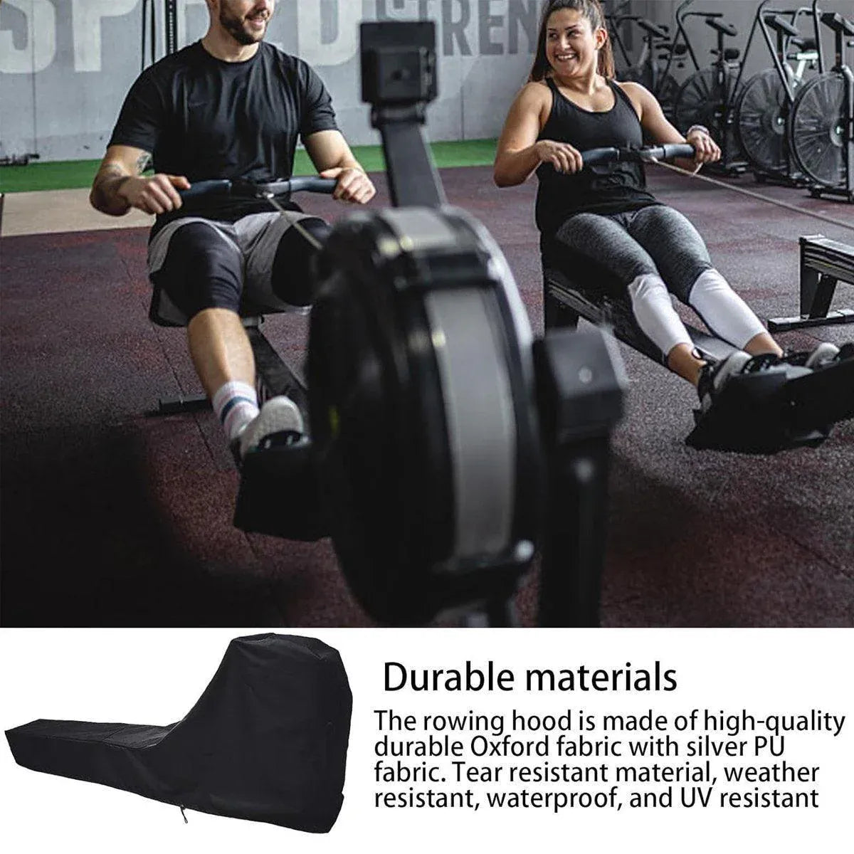 Waterproof Rowing Machine Cover Dustproof Protective Cover for Rowing Machines V528-ROWING-MACHINE-COVER-BLACK-620874