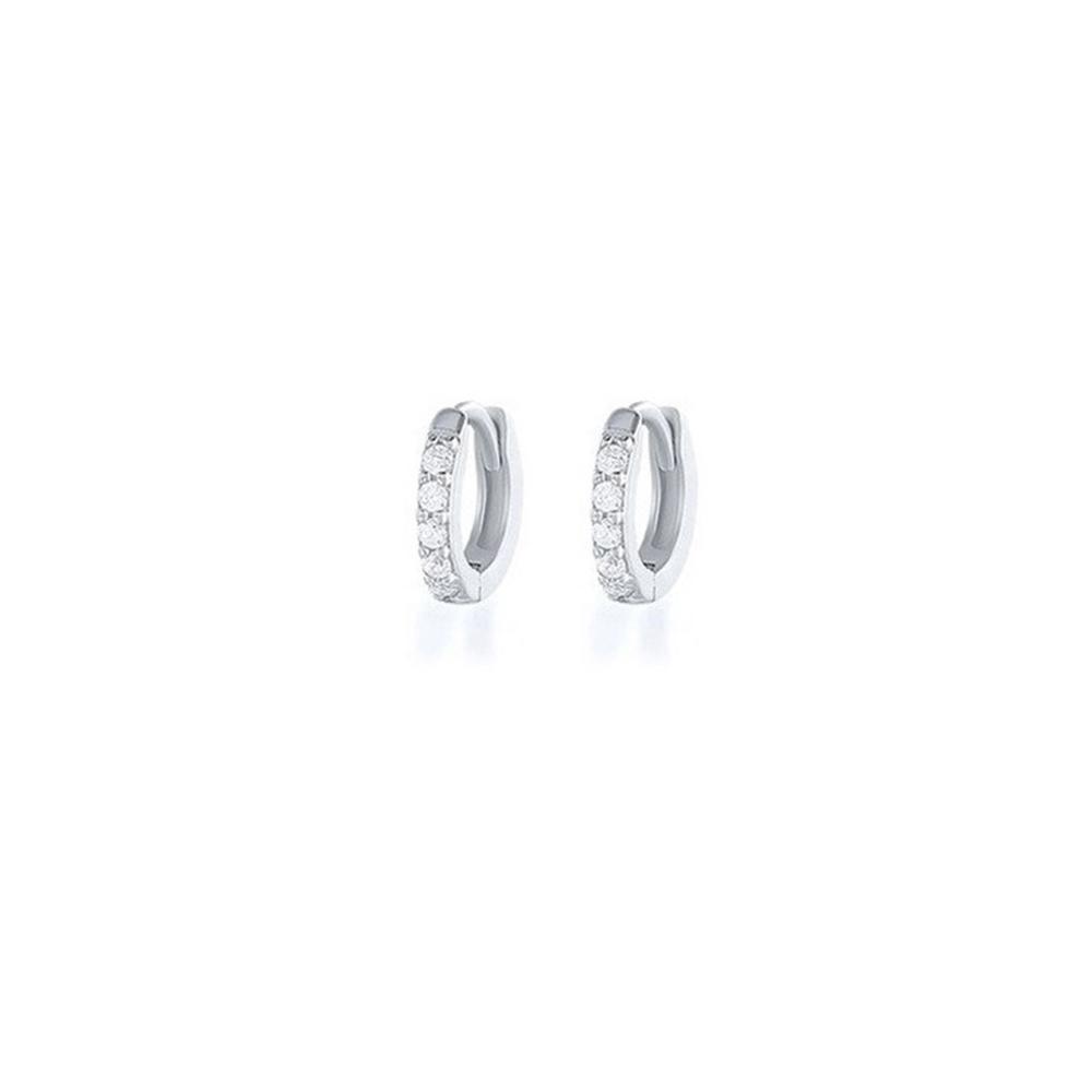 7sizes Hoop Earring Silver Zirconia Ear Huggie Hoop Cartilage Piercing Jewellery - Champagne-10mm V528-RR-10-379512