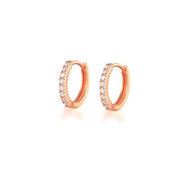 7sizes Hoop Earring Silver Zirconia Ear Huggie Hoop Cartilage Piercing Jewellery - Champagne-10mm V528-RR-10-379512