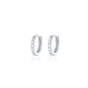 7sizes Hoop Earring Silver Zirconia Ear Huggie Hoop Cartilage Piercing Jewellery - Champagne-9mm V528-RR-9-959896