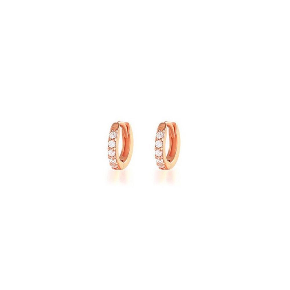 7sizes Hoop Earring Silver Zirconia Ear Huggie Hoop Cartilage Piercing Jewellery - Champagne-9mm V528-RR-9-959896