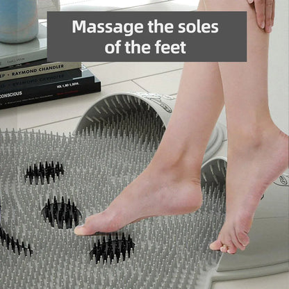 Silicone Foot Scrubber Rabbit Tub Mat Suction Cup Exfoliating Brush Cleaning Mat - Grey V528-RUB-FEET-GREY-162412