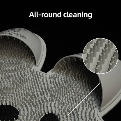 Silicone Foot Scrubber Rabbit Tub Mat Suction Cup Exfoliating Brush Cleaning Mat - Grey V528-RUB-FEET-GREY-162412