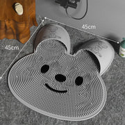 Silicone Foot Scrubber Rabbit Tub Mat Suction Cup Exfoliating Brush Cleaning Mat - Grey V528-RUB-FEET-GREY-162412