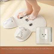 Silicone Foot Scrubber Rabbit Tub Mat Suction Cup Exfoliating Brush Cleaning Mat - Khaki V528-RUB-FEET-KHAKI-337048