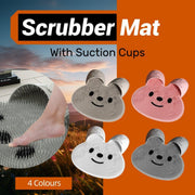 Silicone Foot Scrubber Rabbit Tub Mat Suction Cup Exfoliating Brush Cleaning Mat - Pink V528-RUB-FEET-PINK-464425