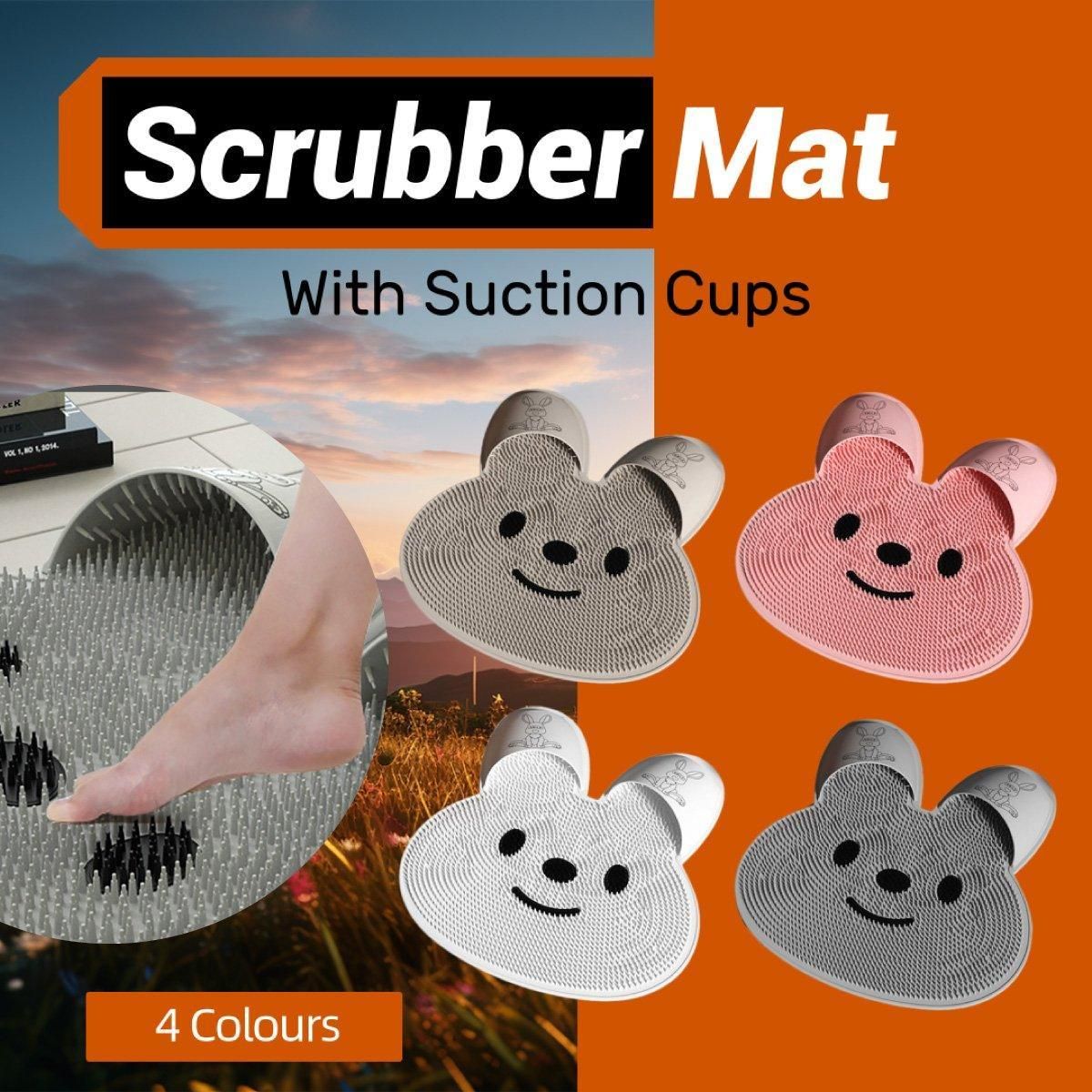 Silicone Foot Scrubber Rabbit Tub Mat Suction Cup Exfoliating Brush Cleaning Mat - White V528-RUB-FEET-WHITE-961280
