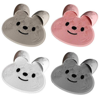 Silicone Foot Scrubber Rabbit Tub Mat Suction Cup Exfoliating Brush Cleaning Mat - White V528-RUB-FEET-WHITE-961280