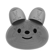 Silicone Foot Scrubber Rabbit Tub Mat Suction Cup Exfoliating Brush Cleaning Mat - White V528-RUB-FEET-WHITE-961280