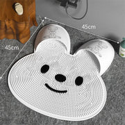 Silicone Foot Scrubber Rabbit Tub Mat Suction Cup Exfoliating Brush Cleaning Mat - White V528-RUB-FEET-WHITE-961280