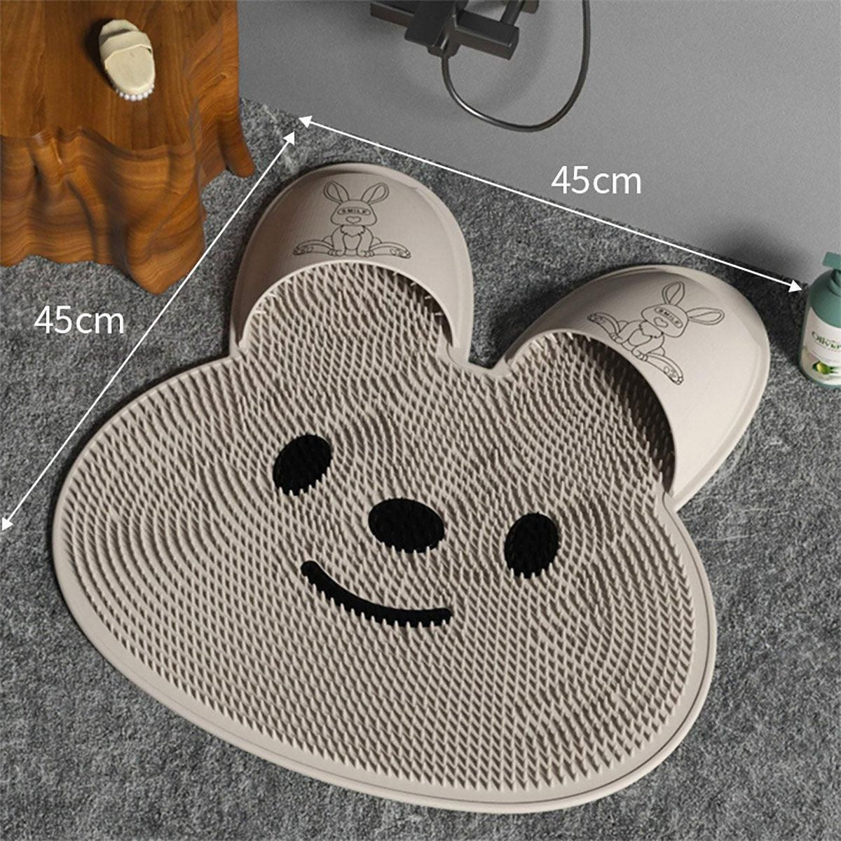 Silicone Foot Scrubber Rabbit Tub Mat Suction Cup Exfoliating Brush Cleaning Mat - White V528-RUB-FEET-WHITE-961280