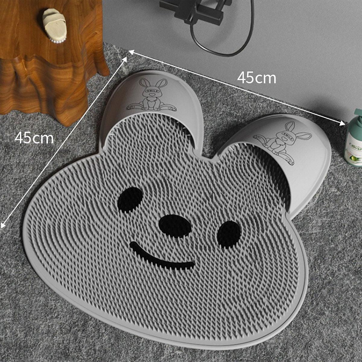 Silicone Foot Scrubber Rabbit Tub Mat Suction Cup Exfoliating Brush Cleaning Mat - White V528-RUB-FEET-WHITE-961280
