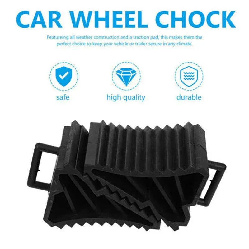 4Pcs Heavy Wheel Chock Tough Chocks Stops Car Trailer Boat Caravan Au Stock V528-RUBBER-4PCS-96226