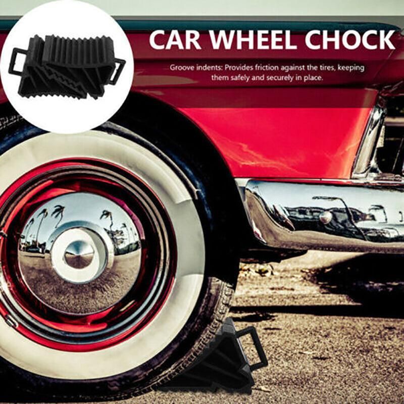 4Pcs Heavy Wheel Chock Tough Chocks Stops Car Trailer Boat Caravan Au Stock V528-RUBBER-4PCS-96226
