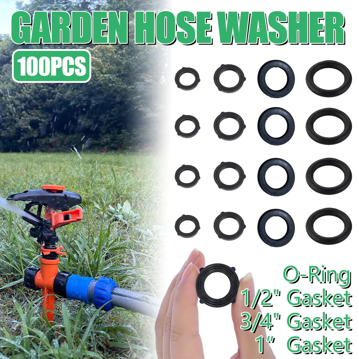 100pcs Silicone Rubber Seal Gasket Ring for Pipe Fitting Water Leak Proof - 1/2 inch Gasket V528-RUBBER-GASKET-100PCS-4-201009