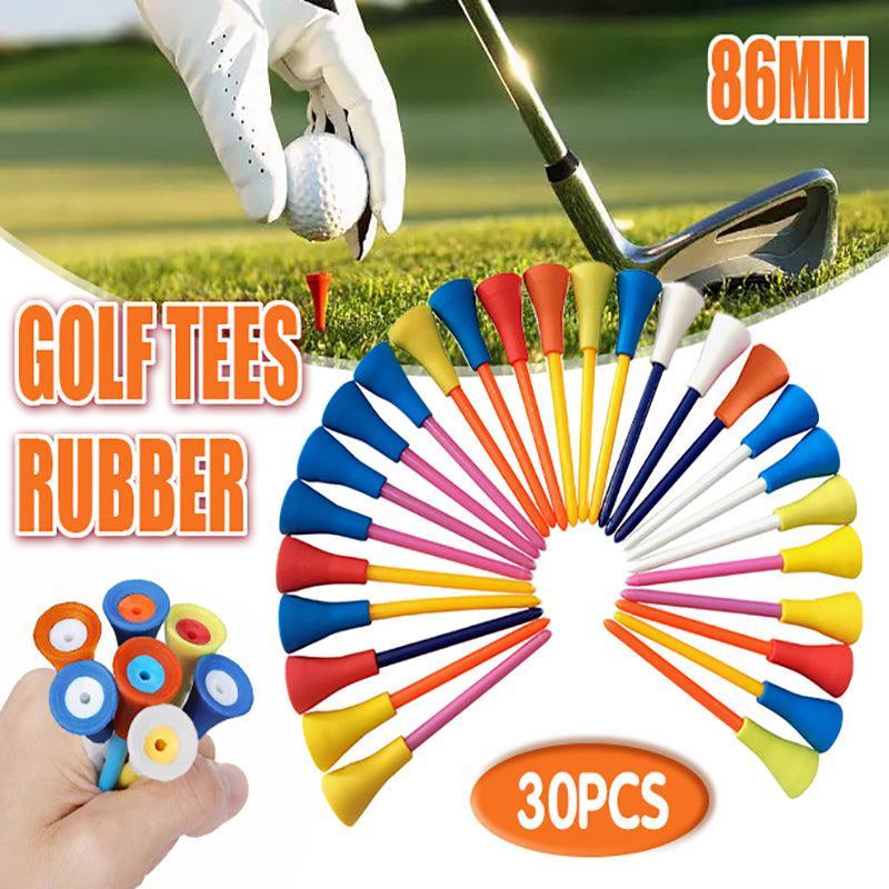 83mm Rubber Golf Tees 30PCS - Colourful Durable Plastic Tees with Soft Cushion Top V528-RUBBERCUSHION-30PCS-489604