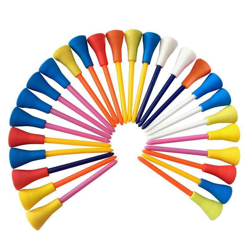 83mm Rubber Golf Tees 30PCS - Colourful Durable Plastic Tees with Soft Cushion Top V528-RUBBERCUSHION-30PCS-489604