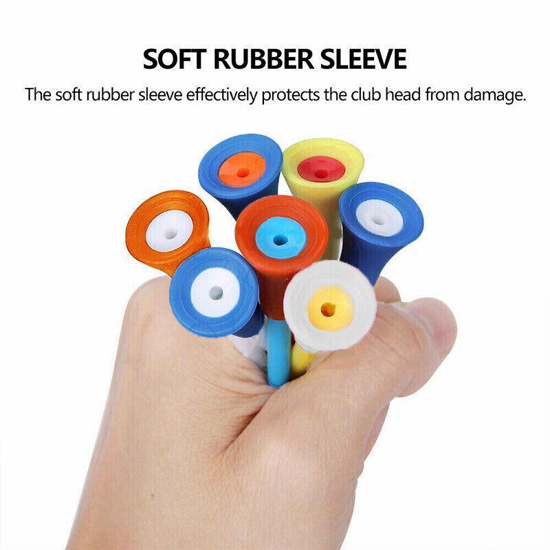 83mm Rubber Golf Tees 30PCS - Colourful Durable Plastic Tees with Soft Cushion Top V528-RUBBERCUSHION-30PCS-489604