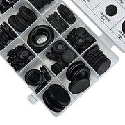 125Pcs Rubber Grommet Set-Assorted Fastener Kit 18 Popular Sizes V528-RUBBERGROMMET-125PCS-90220