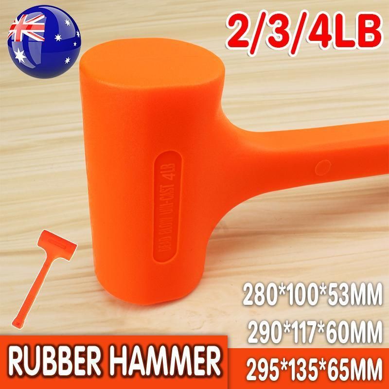 Dead Blow Rubber Hammer Mallet 2/3/4Lbs Non Slip 64Oz / 1800G Mechanic Builder - 2LBS V528-RUBBERHAMMER-2LB-466371