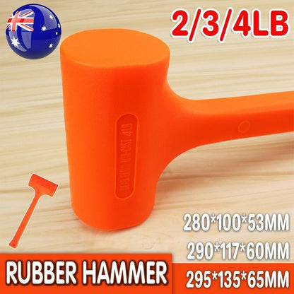 Dead Blow Rubber Hammer Mallet 2/3/4Lbs Non Slip 64Oz / 1800G Mechanic Builder - 3LBS V528-RUBBERHAMMER-3LB-187280