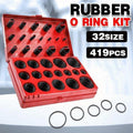 419 Pcs Rubber O Ring Kit Metric Grommet Seal Plumbing Garage O-Ring Assortment V528-RUBBERORING-419PCS-873952