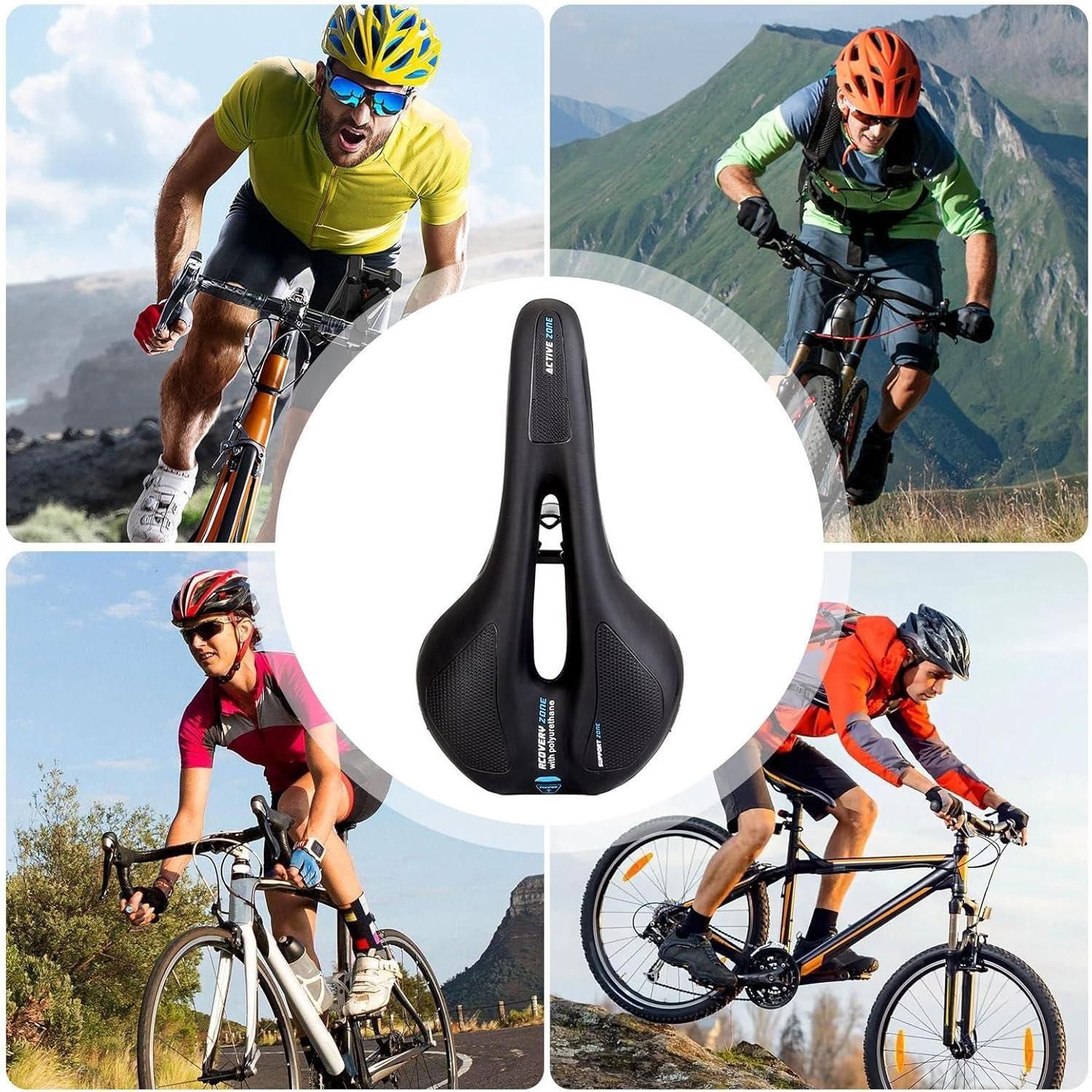MTB Saddle Hollow Comfort Bicycle Seat Universal Cushion Soft Riding Saddle - Blue V528-SADDLE-BLUE-515910