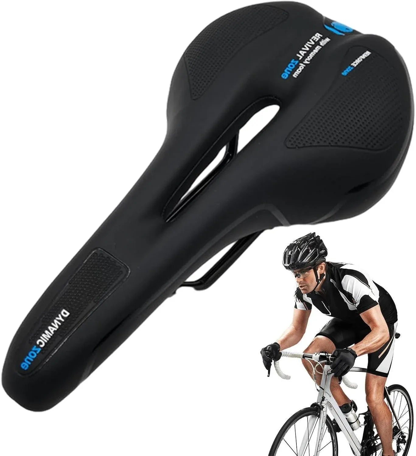 MTB Saddle Hollow Comfort Bicycle Seat Universal Cushion Soft Riding Saddle - Blue V528-SADDLE-BLUE-515910