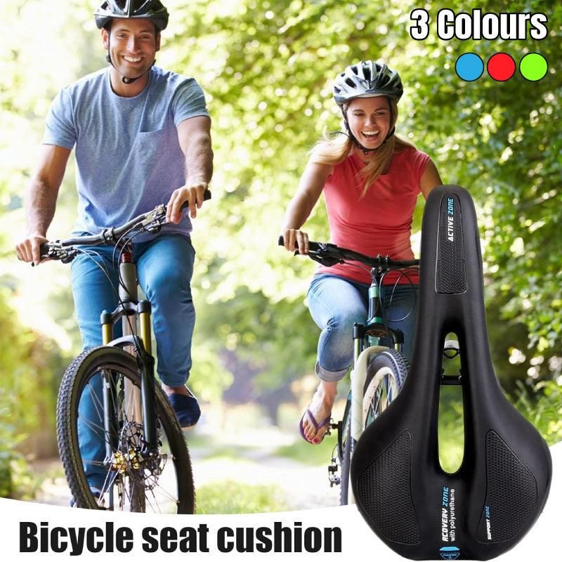 MTB Saddle Hollow Comfort Bicycle Seat Universal Cushion Soft Riding Saddle - Red V528-SADDLE-RED-988859