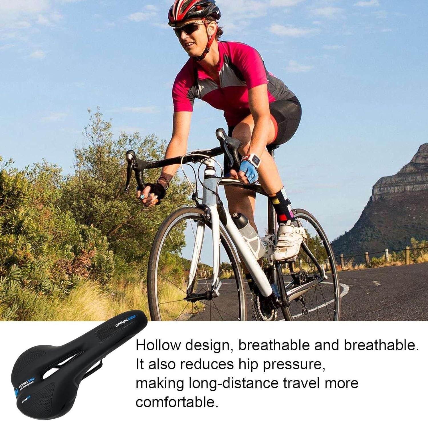 MTB Saddle Hollow Comfort Bicycle Seat Universal Cushion Soft Riding Saddle - Red V528-SADDLE-RED-988859
