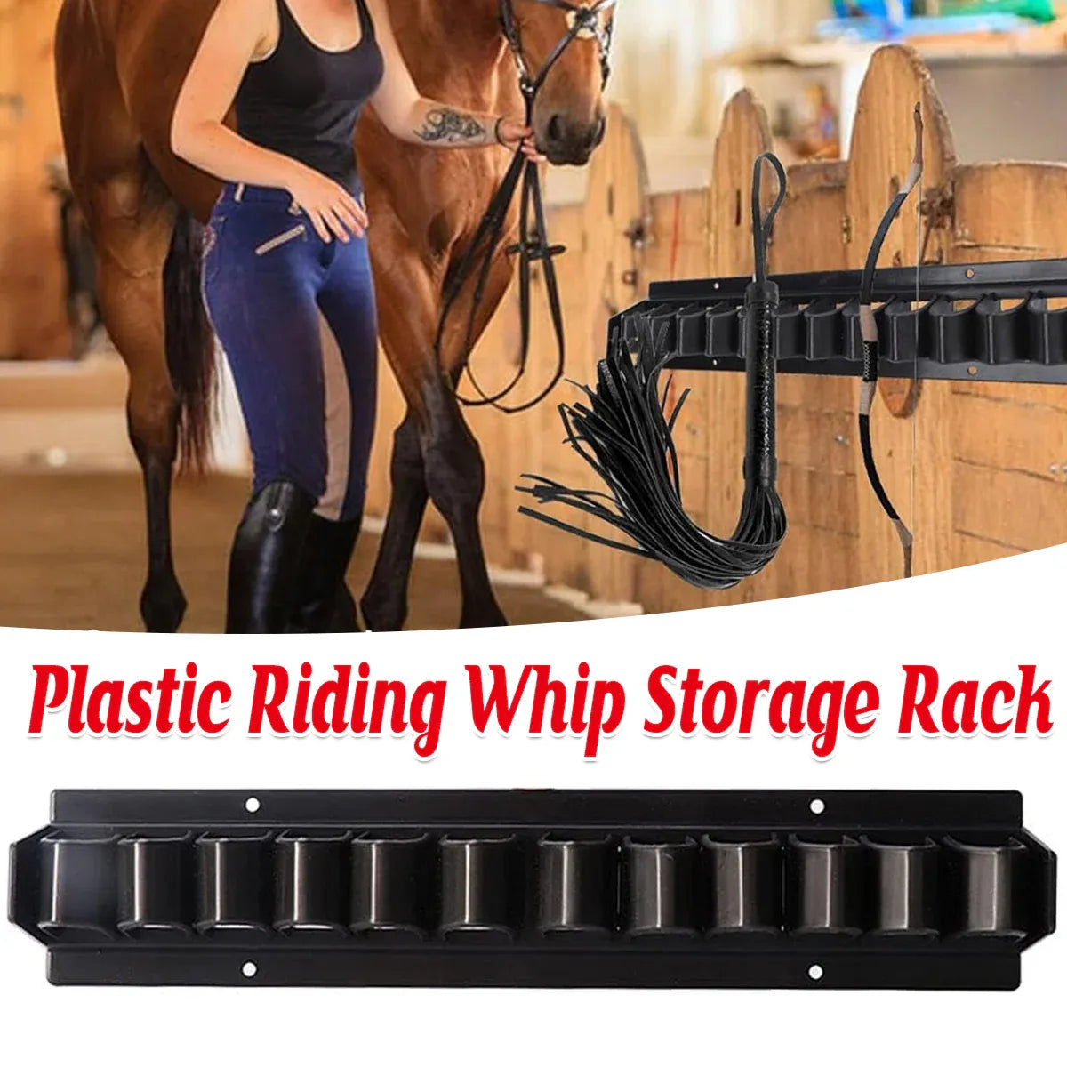 Long Whip Tool Storage Rack Horse Gear and Whip Rack Wall Mount Organizer V528-SADDLERY-RACK-770887