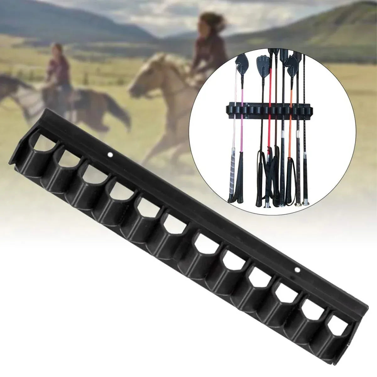 Long Whip Tool Storage Rack Horse Gear and Whip Rack Wall Mount Organizer V528-SADDLERY-RACK-770887